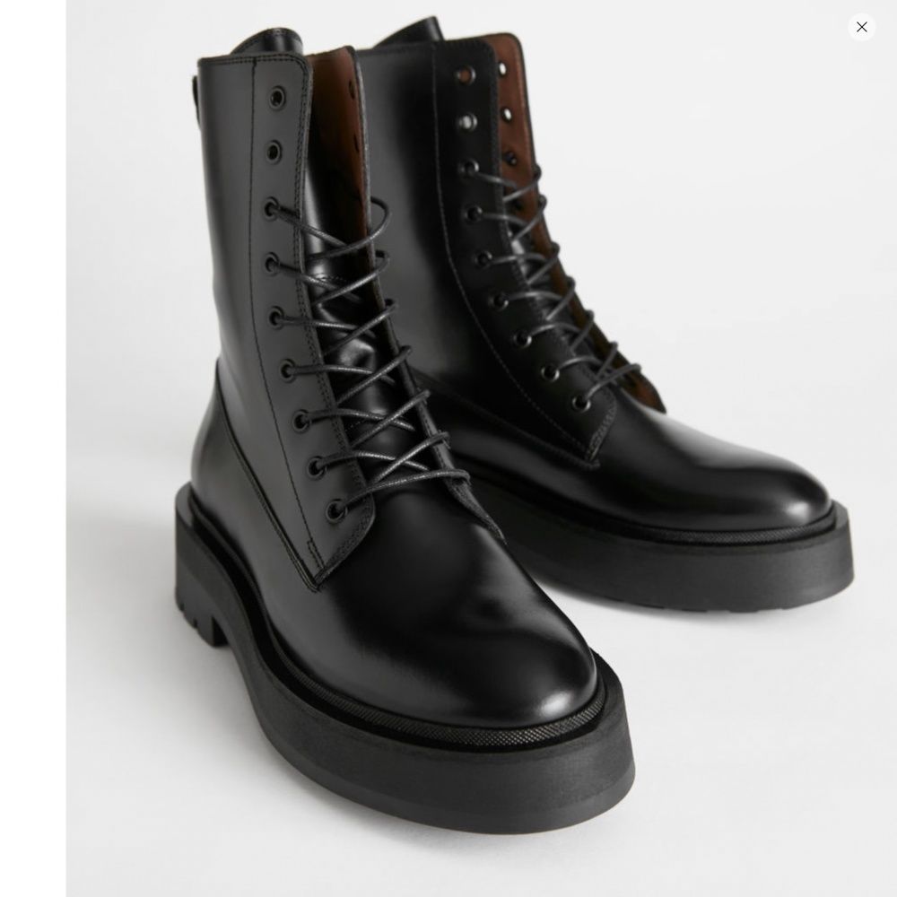 Chunky Platform Leather Boots